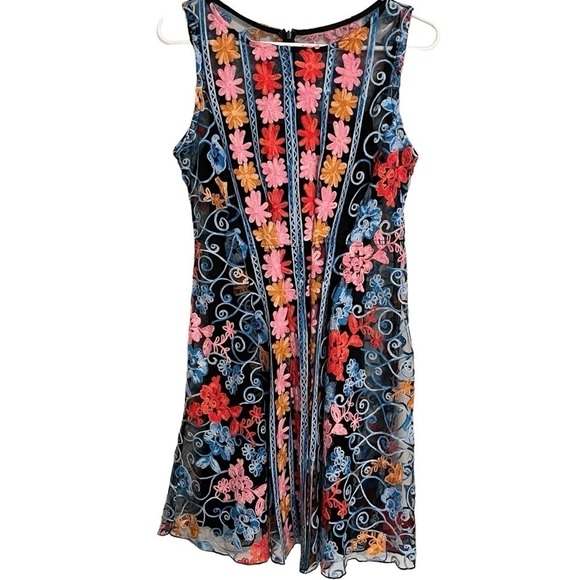 Anthropologie Eva Franco Embroidered Lined Mini Dress (see measurements) - Picture 4 of 12